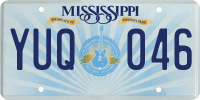 MS license plate YUQ046