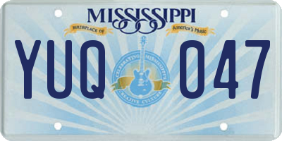 MS license plate YUQ047