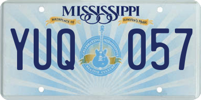 MS license plate YUQ057