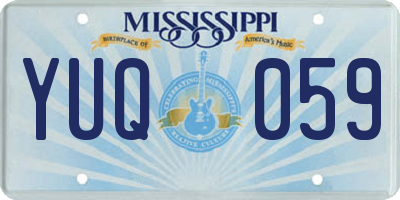 MS license plate YUQ059