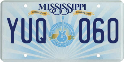 MS license plate YUQ060