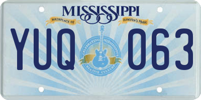 MS license plate YUQ063