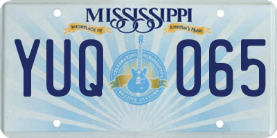 MS license plate YUQ065