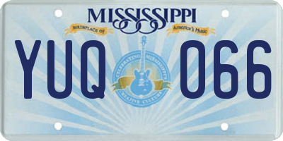 MS license plate YUQ066