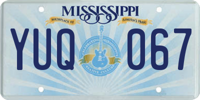 MS license plate YUQ067