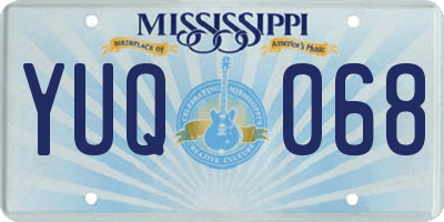 MS license plate YUQ068