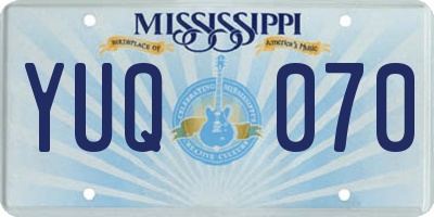 MS license plate YUQ070