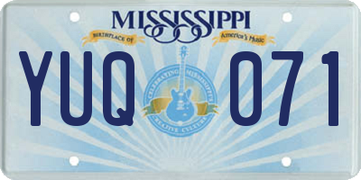 MS license plate YUQ071