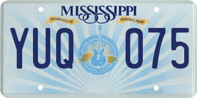 MS license plate YUQ075