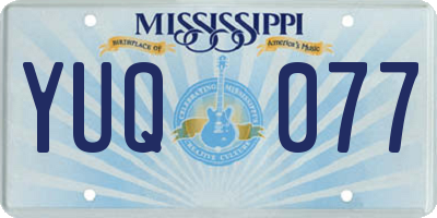 MS license plate YUQ077