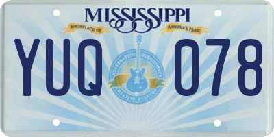 MS license plate YUQ078