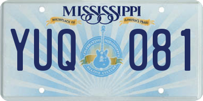 MS license plate YUQ081