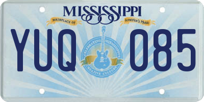 MS license plate YUQ085