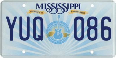 MS license plate YUQ086