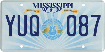 MS license plate YUQ087