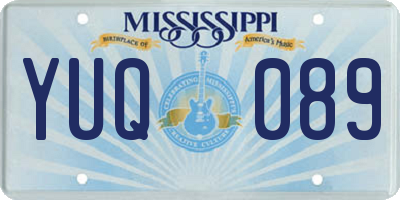 MS license plate YUQ089