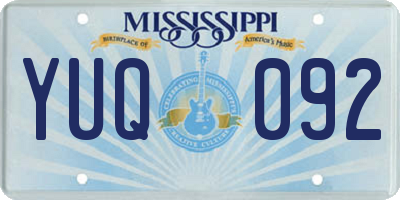 MS license plate YUQ092