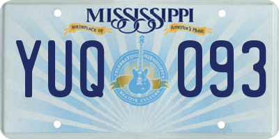 MS license plate YUQ093