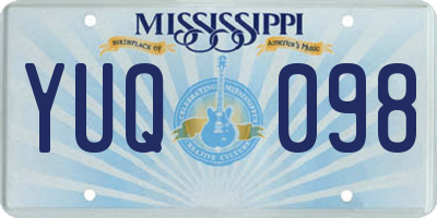 MS license plate YUQ098