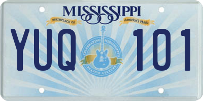 MS license plate YUQ101