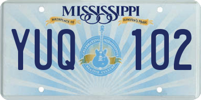 MS license plate YUQ102