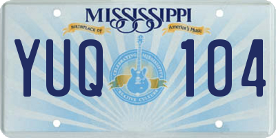 MS license plate YUQ104