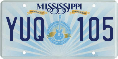 MS license plate YUQ105
