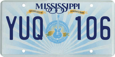 MS license plate YUQ106