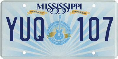 MS license plate YUQ107