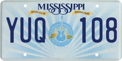 MS license plate YUQ108