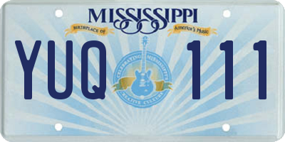 MS license plate YUQ111