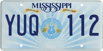 MS license plate YUQ112