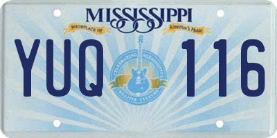 MS license plate YUQ116