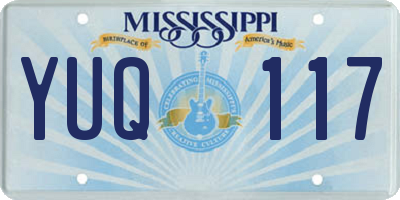 MS license plate YUQ117