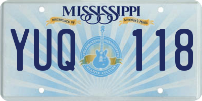 MS license plate YUQ118