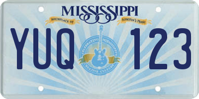 MS license plate YUQ123