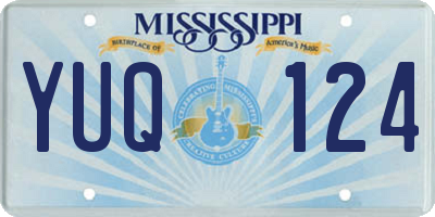 MS license plate YUQ124