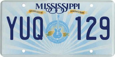 MS license plate YUQ129
