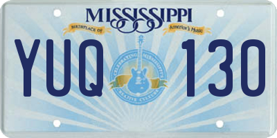 MS license plate YUQ130