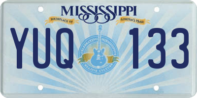 MS license plate YUQ133