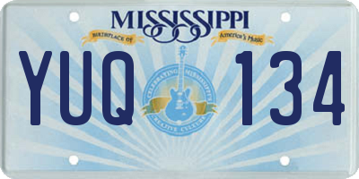 MS license plate YUQ134