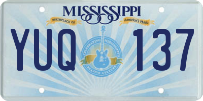 MS license plate YUQ137