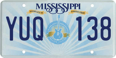 MS license plate YUQ138