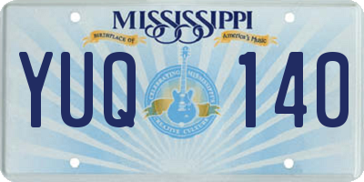 MS license plate YUQ140