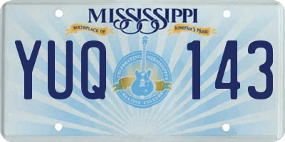 MS license plate YUQ143