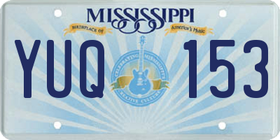 MS license plate YUQ153