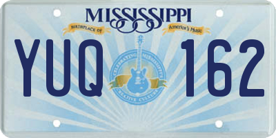MS license plate YUQ162