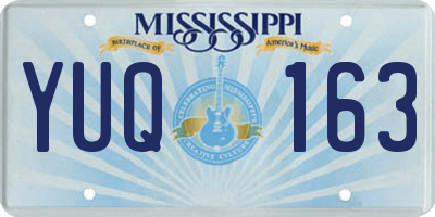 MS license plate YUQ163