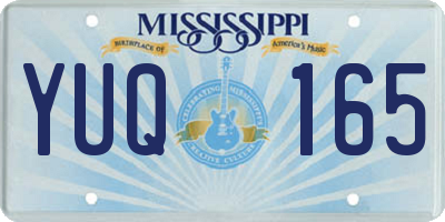 MS license plate YUQ165