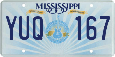 MS license plate YUQ167